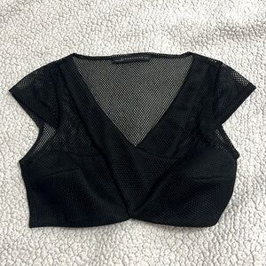 Black mesh crop top S